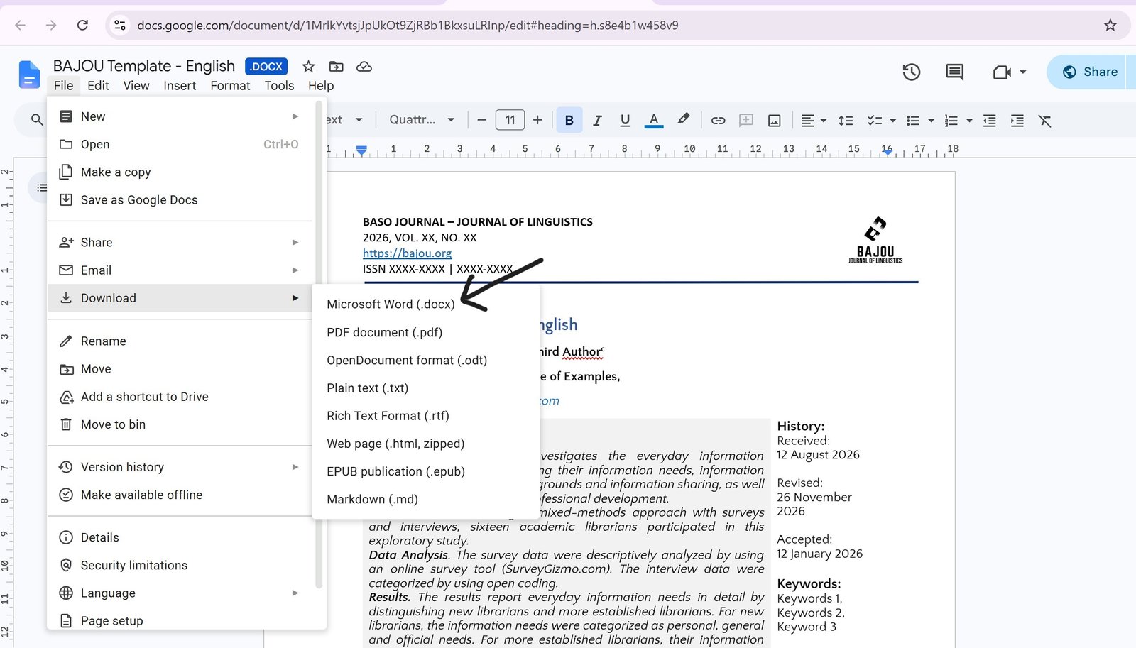 Tutorial Mendownload Template Baso Journal